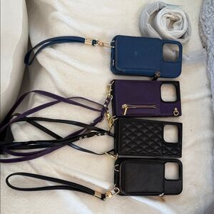 Lot of 4 iPhone pro cases w/ straps/wallet/crossbody